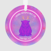I Wanna Hippopotamus for Christmas - Purple Ornament (achterkant)