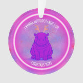 I Wanna Hippopotamus for Christmas - Purple Ornament (voorkant)