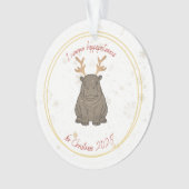 I Wanna Hippopotamus Reindeer for Christmas 2025  Ornament (voorkant)