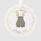 I Wanna Hippopotamus Reindeer for Christmas 2025  Ornament (voorkant)