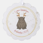 I Wanna Hippopotamus Reindeer for Christmas 2025  Ornament Kaart (Achterkant)