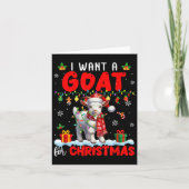 I Want A Goat For Christmas Santa Goat Farmer Ranc Kaart (Voorkant)