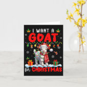 I Want A Goat For Christmas Santa Goat Farmer Ranc Kaart (Gele Bloem)