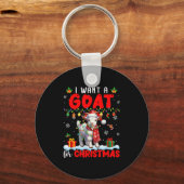 I Want A Goat For Christmas Santa Goat Farmer Ranc Sleutelhanger (Voorkant)