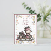 I Want a HIPPO POTAMUS For Christmas Feestdagenkaart (Staand voorkant)