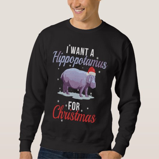 I Want A Hippopotamus for Christmas Baseball Trui (Voorkant)