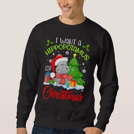 I Want A Hippopotamus For Christmas Cute Xmas Cost Trui (Voorkant)