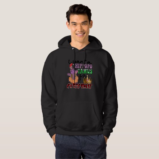 I Want A Hippopotamus For Christmas Hippo Christma Hoodie (Voorkant volledig)
