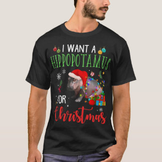 I Want A Hippopotamus For Christmas Hippo Fiona T-shirt