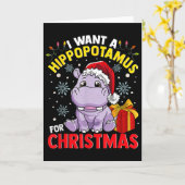 I Want A Hippopotamus For Christmas  Kaart (Gele Bloem)