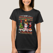 I Want A Hippopotamus For Christmas Santa Reindeer T-shirt (Voorkant)