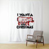 I Want a Hippopotamus for Christmas Wandkleed (In situ)