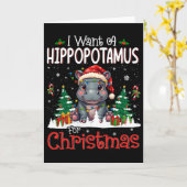 I Want A Hippopotamus For Christmas Xmas Hippo For Kaart (Gele Bloem)