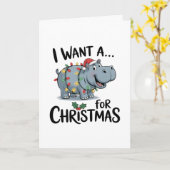 I Want a Hippopotomus for Christmas Kaart (Gele Bloem)