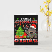 I Want A Hiptamus Christmas Funny Xmas Hip Lover Kaart (Gele Bloem)