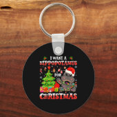 I Want A Hiptamus Christmas Funny Xmas Hip Lover  Sleutelhanger (Voorkant)