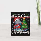 I Want A Hiptamus Christmas Hip Lover Xmas Pajamas Kaart (Voorkant)