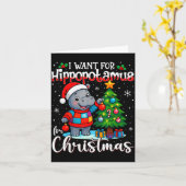 I Want A Hiptamus Christmas Hip Lover Xmas Pajamas Kaart (Gele Bloem)