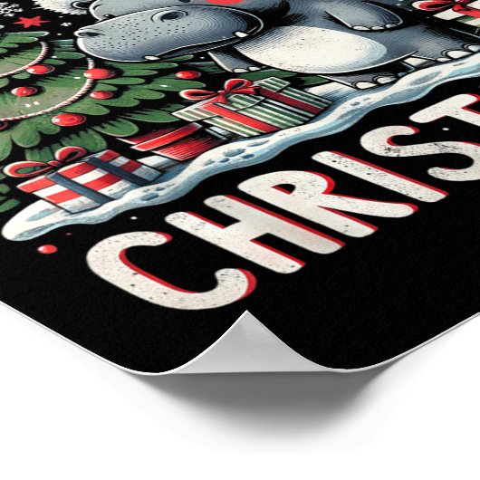 I Want A Hiptamus For Christmas Cute Xmas Hip  Poster (Hoek)