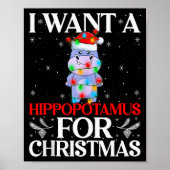 I Want A Hiptamus For Christmas Hip Xmas Girl Kid  Poster (Voorkant)