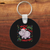 I Want A Hiptamus For Christmas Hiptamus Cute Funn Sleutelhanger (Voorkant)