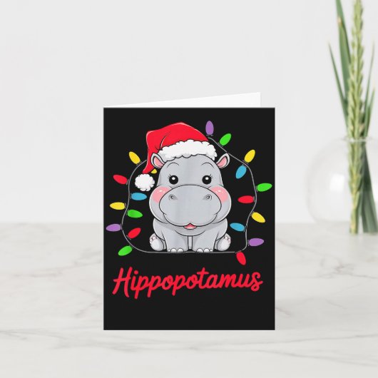 I Want A Hiptamus For Christmas Xmas Hip Lover Fun Kaart (Voorkant)