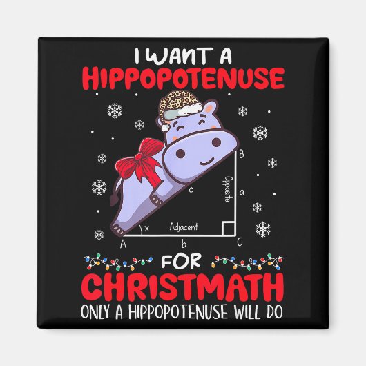 I Want A Hiptenuse For Christmath Math Teacher Chr Magneet (Voorkant)