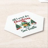 I Want For Christmas Is A Sea Turtle Xmas Tree Lig Kartonnen Onderzetters (Schuin)