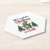 I Want For Christmas Is A Sea Turtle Xmas Tree Lig Kartonnen Onderzetters (Schuin)