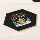 I Want For Christmas Is A Sea Turtle Xmas Tree Lig Kartonnen Onderzetters (Schuin)