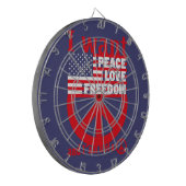 I WANT PEACE LOVE FREEDOM AND I`am not a hippie by Dartbord (Voorkant Links)