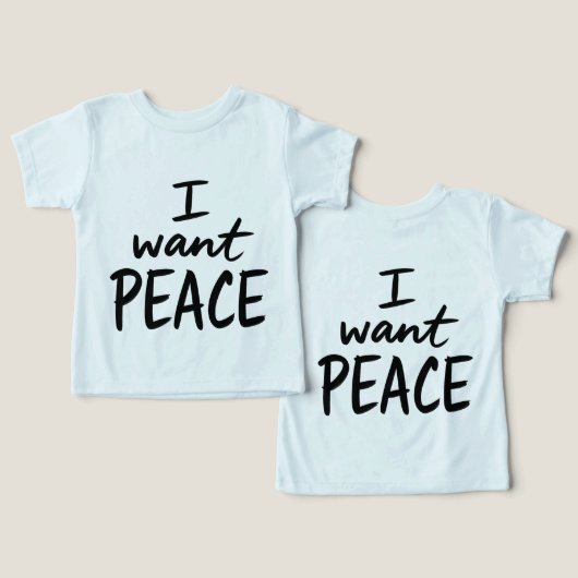 “I Want Peace”-ontwerp (Ontwerp Voorkant & Achterkant)