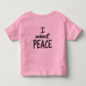 “I Want Peace”-ontwerp Kinder Shirts (Achterkant)