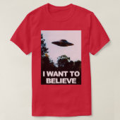 I Want To Believe Alien Ufo Ovni Hunter T-shirt (Design voorkant)