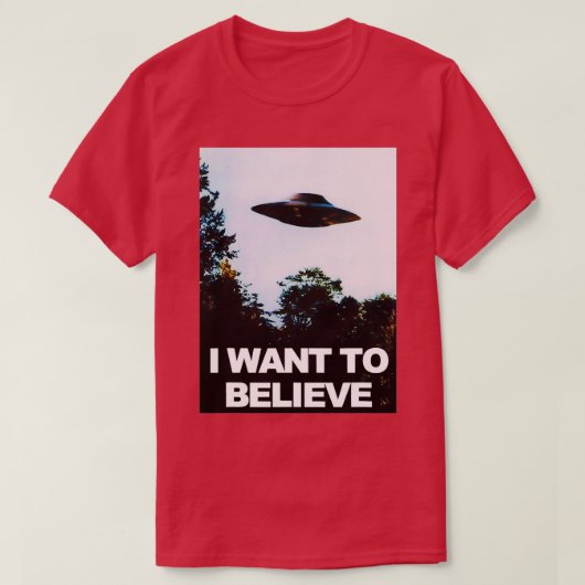 I Want To Believe Alien Ufo Ovni Hunter T-shirt (Design voorkant)