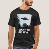 I Want To Believe Alien UFO T-shirt (Voorkant)