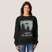 I Want to Believe in Aliens and UFOs Front and Bac Trui (Voorkant volledig)