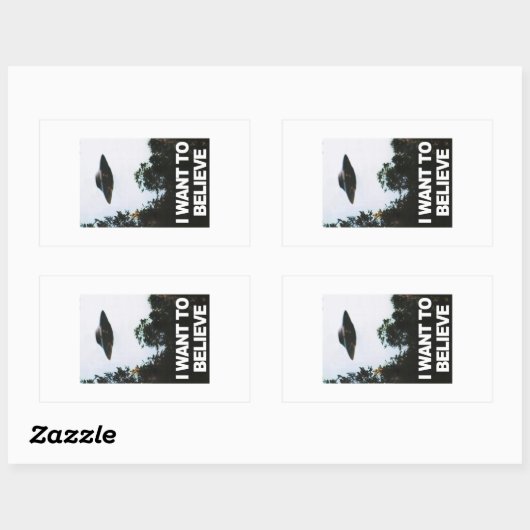 I want to believe rechthoekige sticker (Vel)