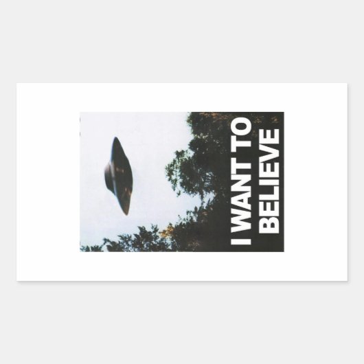 I want to believe rechthoekige sticker (Voorkant)