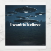I want to believe wijn etiket (Enkel label)