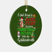 I want to watch christmas movies GOLDENDOODLE Keramisch Ornament (Rechts)