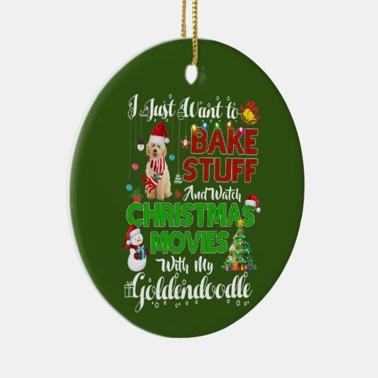 I want to watch christmas movies GOLDENDOODLE Keramisch Ornament (Rechts)