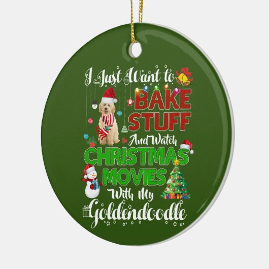 I want to watch christmas movies GOLDENDOODLE Keramisch Ornament (Links)
