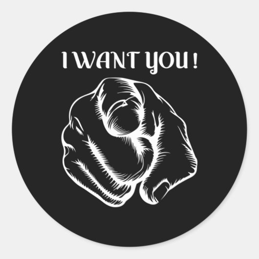 I Want You Meme Ronde Sticker (Voorkant)