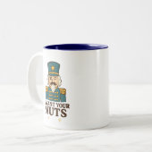 I Want Your Nuts - Nutcracker Two-Tone Mug Tweekleurige Koffiemok (Voorkant links)