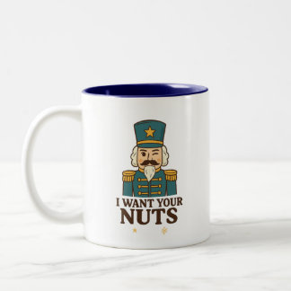I Want Your Nuts - Nutcracker Two-Tone Mug Tweekleurige Koffiemok