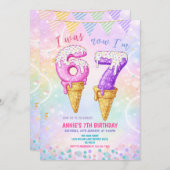 I Was 6 Now 7 Birthday Ice Cream Cone Kaart (Voorkant / Achterkant)