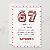 I Was 6, Now I’m 7 – Baseball 7th Birthday Bedankkaart (Voorkant)