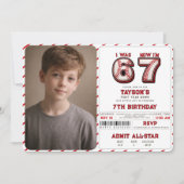 I Was 6, Now I’m 7 – Baseball 7th Birthday Kaart (Voorkant)