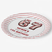 I Was 6, Now I’m 7 – Baseball 7th Birthday Papieren Bordje (Gekanteld)